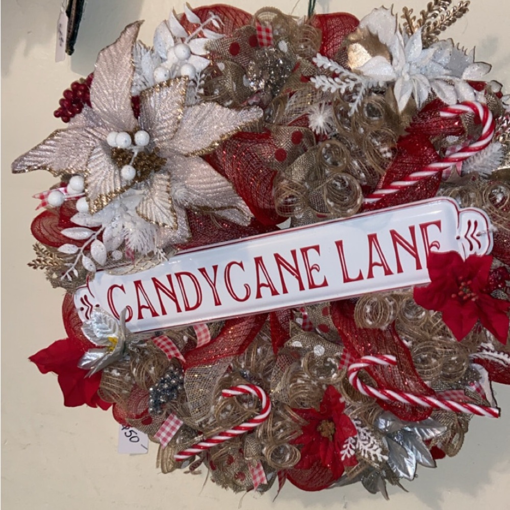 SOLD--------14” Holliday wreath handcrafted by myself &Candi’s creation’s